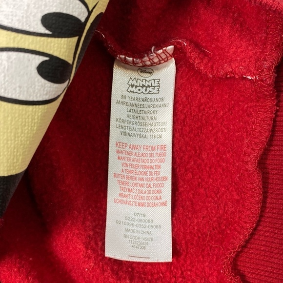 Disney Kids Minnie Mouse Hoodie Sweatshirt Red Polka Dot Sequins Size 5-6 yr GUC - Picture 10 of 12